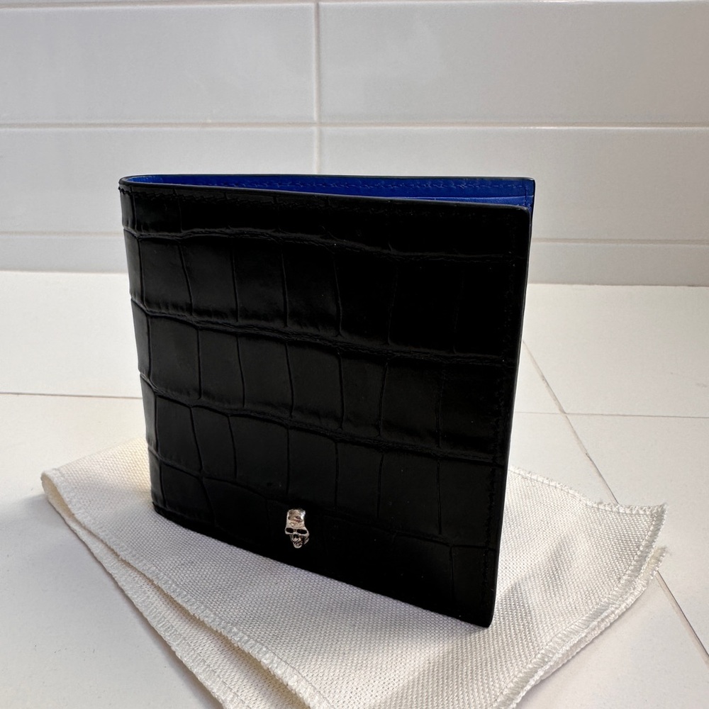 Alexander McQueen Black and Blue Wallet